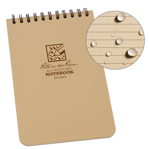 Pocket Top-Spiral Notebook, Soft Cover, Tan, 100 Pages, 4" W x 6" L Distribution Jean Lapalme