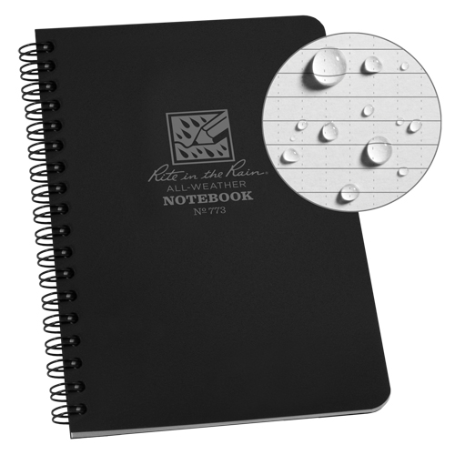 Carnet de notes de poche &agrave; spirale lat&eacute;rale, Couverture souple, Noir, 64 Pages, 4-5/8" , 7"  Distribution Jean Lapalme