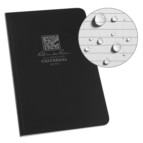 Field-Flex Bound Book, Soft Cover, Black, 128 Pages, 4-5/8" W x 7-1/4" L Distribution Jean Lapalme