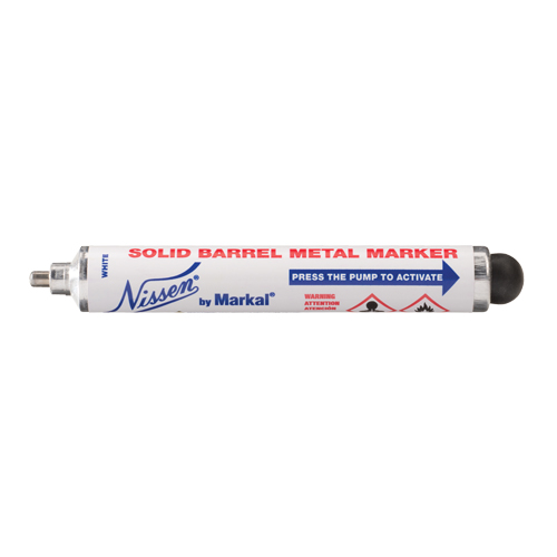 Nissen&reg; Solid Barrel Metal Marker, Liquid, White Distribution Jean Lapalme