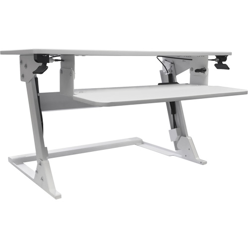 Poste de travail assis-debout Goya, Mod&egrave;le de bureau, 21" h x 35-2/5" la x 24" p, Blanc Distribution Jean Lapalme