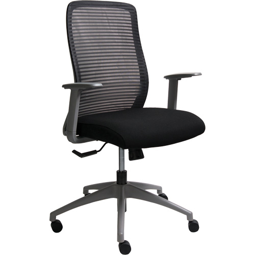 Chaise de bureau ajustable s&eacute;rie Era, Tissu/Mailles, Noir, Capacit&eacute; 275 lb Distribution Jean Lapalme