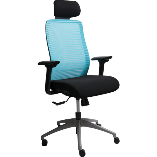 Era Series Adjustable Office Chair with Headrest, Fabric/Mesh, Blue, 275 lbs. Capacity Distribution Jean Lapalme
