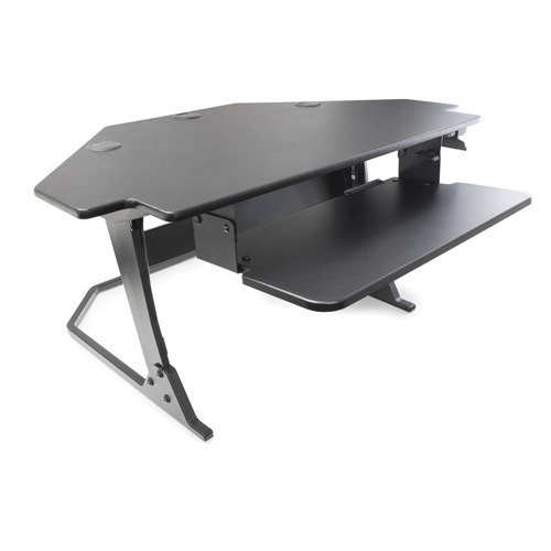 Poste de travail assise/debout pour bureau de coin Goya, Mod&egrave;le de bureau, 20" h x 42" la x 37-4/5" p, Noir Distribution Jean Lapalme