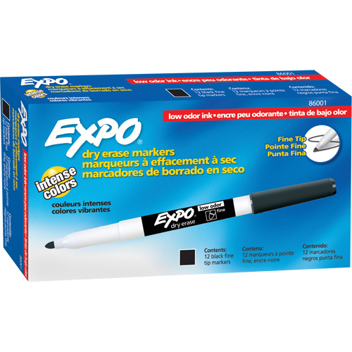 Low Odour Dry Erase Whiteboard Marker, Black, Fine Tip Distribution Jean Lapalme