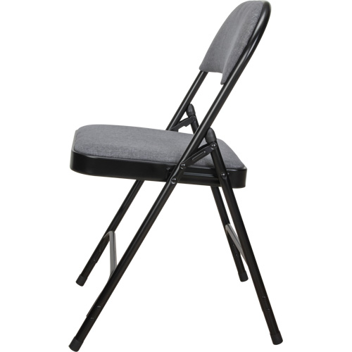 Chaise pliante de luxe en tissu rembourr&eacute;e, Acier, Gris, Capacit&eacute; 300 lb Distribution Jean Lapalme