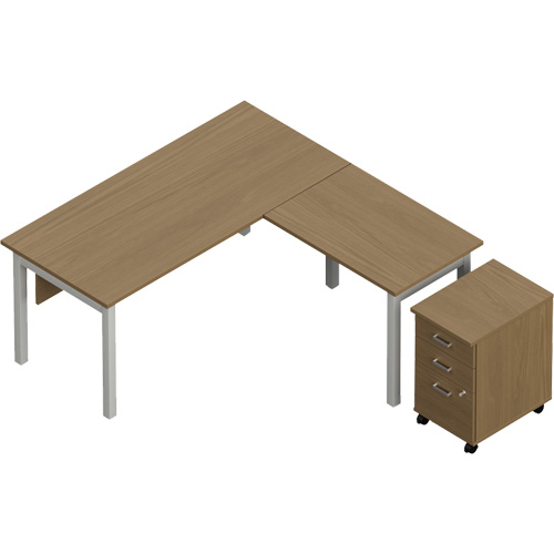 Newland "L" Shaped Desk with Pedestal Distribution Jean Lapalme