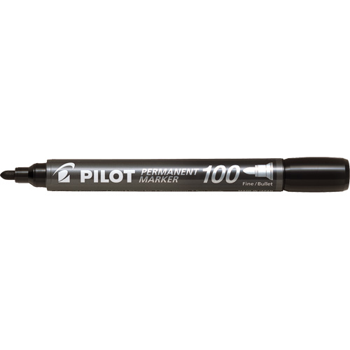 Marqueur permanent Pilot 100, Noir, Pointe Ronde Distribution Jean Lapalme