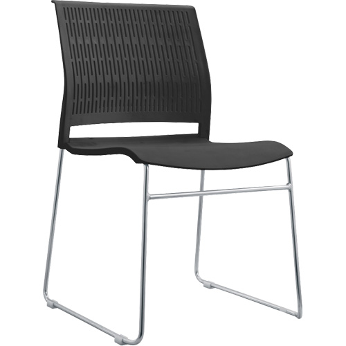 Chaises empilables, Polypropyl&egrave;ne, Hauteur 32-3/8", Capacit&eacute; 250 lb, Noir Distribution Jean Lapalme