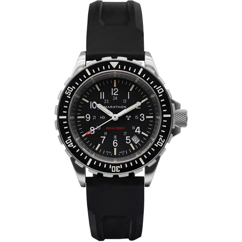 Large Diver's Quartz Watch, Digital, Battery Operated, 41 mm, Black Distribution Jean Lapalme