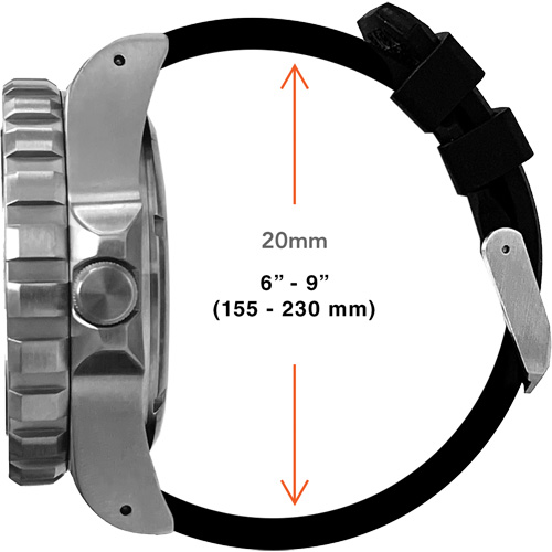 Large Diver's Quartz Watch, Digital, Battery Operated, 41 mm, Black Distribution Jean Lapalme