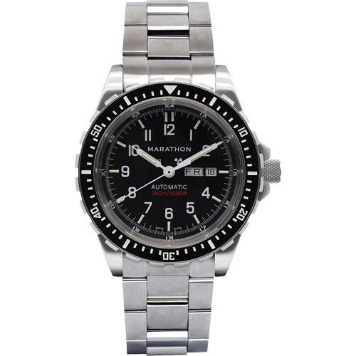Jumbo Day/Date Automatic Watch with Stainless Steel Bracelet, Digital, Battery Operated, 46 mm, Silver Distribution Jean Lapalme