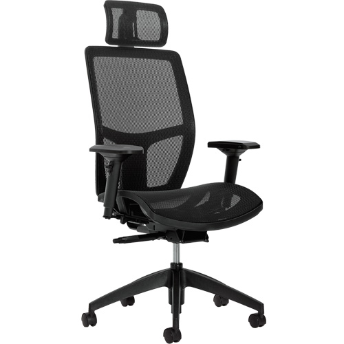 Format+ High-Back Weight-Sensing Synchro-Tilter with Headrest, Mesh, Black, 300 lbs. Capacity Distribution Jean Lapalme