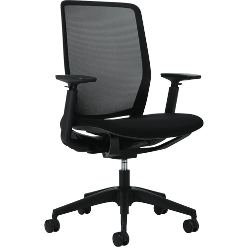 Chaise &agrave; dossier haut avec basculement synchronis&eacute; robuste Kody, Mailles, Noir, Capacit&eacute; 300 lb Distribution Jean Lapalme