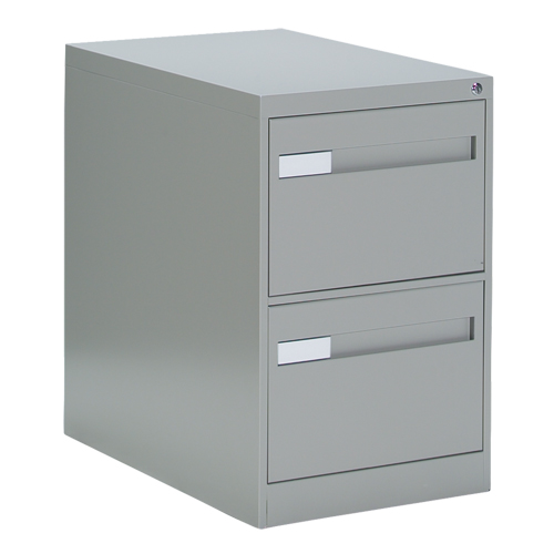 Vertical Filing Cabinet with Recessed Drawer Handles, 2 Drawers, 18.15" W x 26.56" D x 29" H, Grey Distribution Jean Lapalme