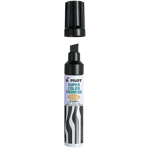 Refillable Super Colour Permanent Marker, Black, Chisel Tip Distribution Jean Lapalme