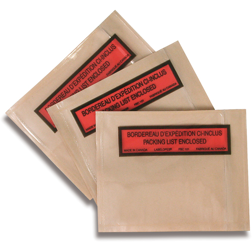 Pochettes pour bordereau d'exp&eacute;dition, 5-1/2" lo x 4-1/2" la Distribution Jean Lapalme