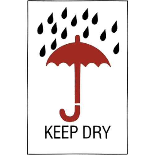 &eacute;tiquettes pour traitement sp&eacute;cial Keep Dry, 6" lo x 4" la, Rouge/blanc Distribution Jean Lapalme