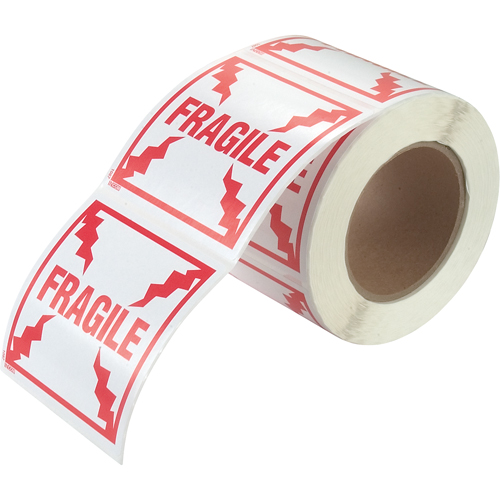 "Fragile" Special Handling Labels, 4" L x 4" W, Red on White Distribution Jean Lapalme