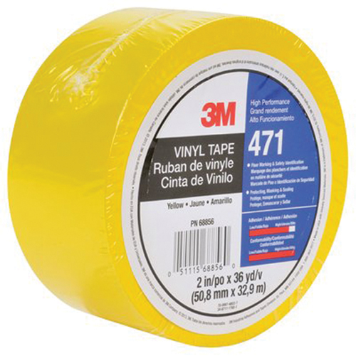 Ruban en vinyle 471, 50,8 mm (2") la x 32,9 m (108') lo, 5,3 mils, Jaune Distribution Jean Lapalme