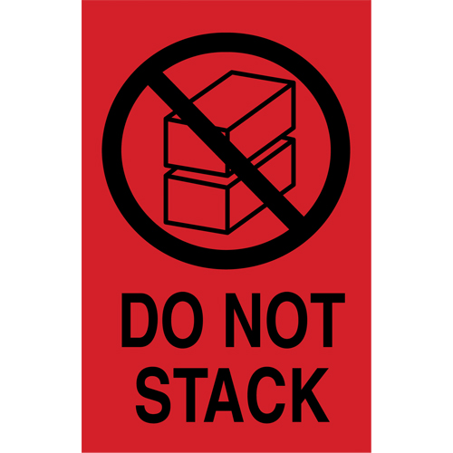 "Do Not Stack" International Shipping Labels, 6" L x 4" W, Black on Red Distribution Jean Lapalme