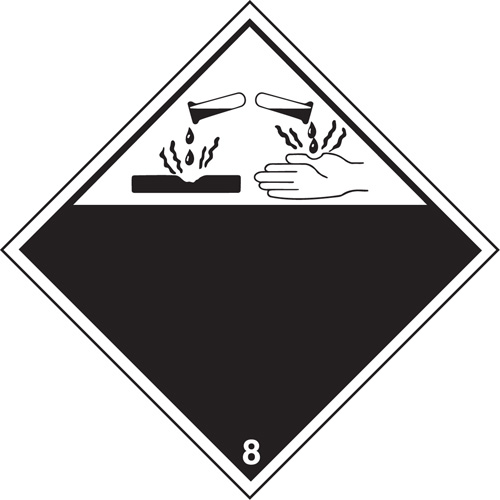TDG Shipping Labels, Class 8, Corrosives, Vinyl Distribution Jean Lapalme