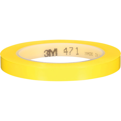 471 Vinyl Tape, 12 mm (1/2") W x 32.9 m (108') L, 5.3 mils, Yellow Distribution Jean Lapalme