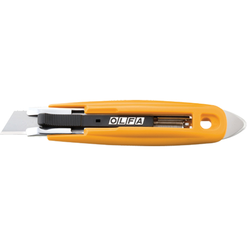 Self-Retracting Safety Knife with Tape Slitter, 17.5 mm, Carbon Steel, Plastic Handle Distribution Jean Lapalme