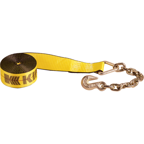 Winch Straps, Chain Anchor, 3" W x 30' L, 5400 lbs. (2450 kg) Working Load Limit Distribution Jean Lapalme