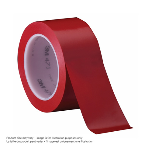 471 Vinyl Tape, 38 mm (1-1/2") W x 32.9 m (108') L, 5.3 mils, Red Distribution Jean Lapalme