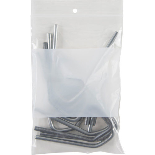 Sacs en poly avec espace inscriptible blanc, Refermable, 6" x 4", 2 mils Distribution Jean Lapalme