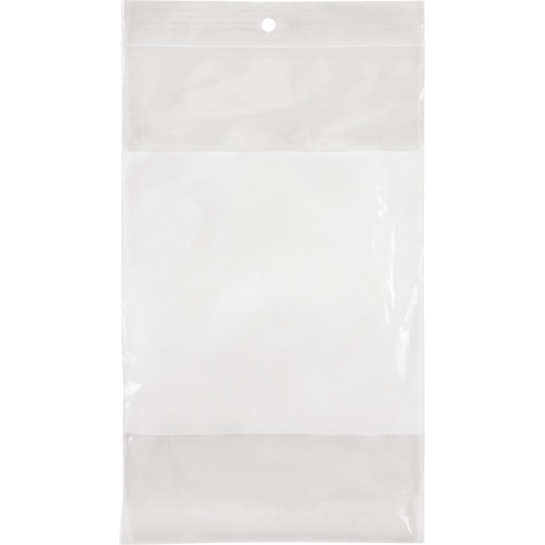 White Block Poly Bags, Reclosable, 8" x 5", 2 mils Distribution Jean Lapalme