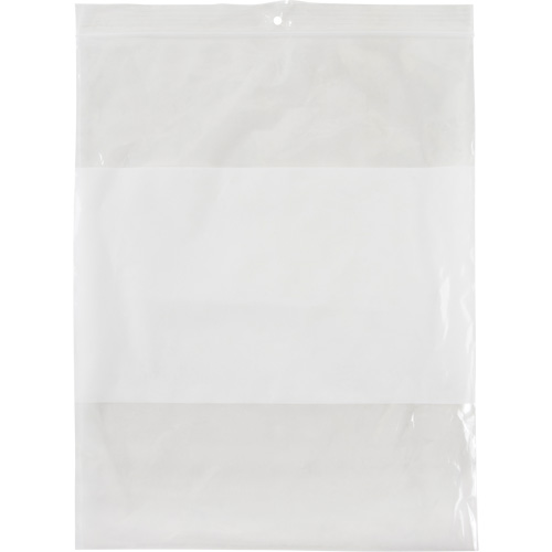 Sacs en poly avec espace inscriptible blanc, Refermable, 10" x 8", 2 mils Distribution Jean Lapalme