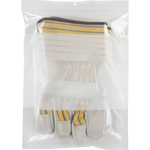 White Block Poly Bags, Reclosable, 12" x 9", 2 mils Distribution Jean Lapalme