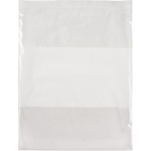 White Block Poly Bags, Reclosable, 15" x 12", 2 mils Distribution Jean Lapalme