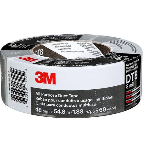 Ruban adh&eacute;sif tout usage DT8, 8 mils, Argent, 48 mm (2") x 55 m (180') Distribution Jean Lapalme