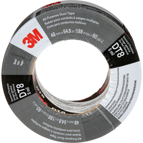 DT8 All-Purpose Duct Tape, 8 mils, Black, 48 mm (2") x 55 m (180') Distribution Jean Lapalme