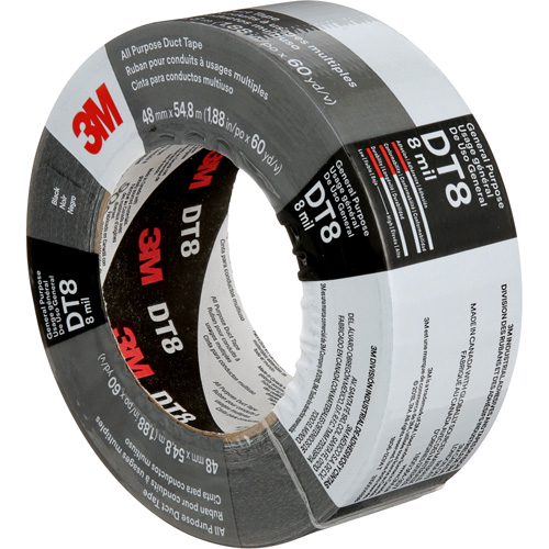DT8 All-Purpose Duct Tape, 8 mils, Black, 48 mm (2") x 55 m (180') Distribution Jean Lapalme