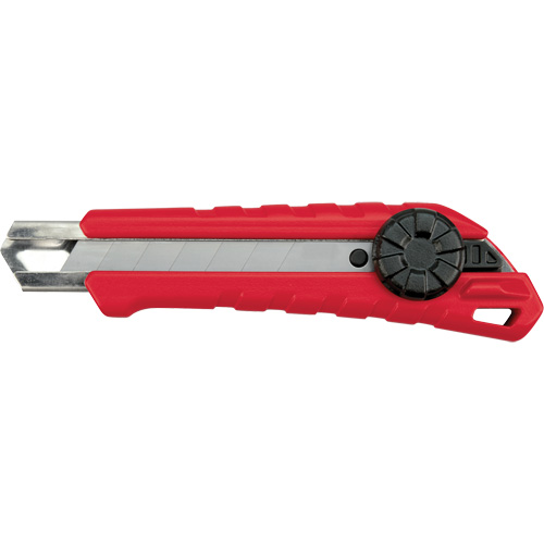 Couteau &agrave; lame cassable, 18 mm, Carbure, Prise en Caoutchouc/Polypropyl&egrave;ne Distribution Jean Lapalme