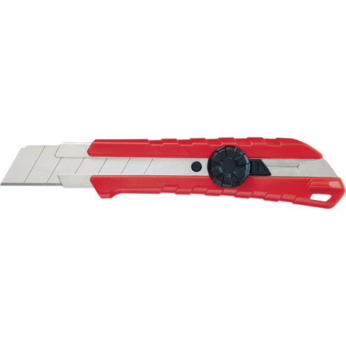 Couteau &agrave; lame cassable, 25 mm, Carbure, Prise en Caoutchouc/Polypropyl&egrave;ne Distribution Jean Lapalme