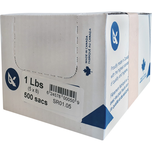 SR Series Food Packaging Bulk Pound Bags, Open Top, 8" x 5", 0.85 mil Distribution Jean Lapalme