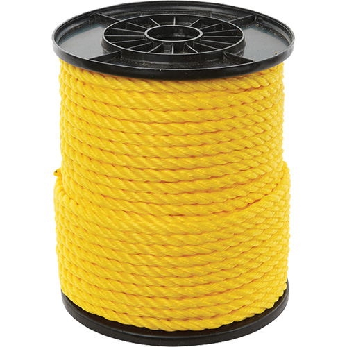 3/8" Yellow Twisted 3-Strand Rope, Polypropylene, 250' Distribution Jean Lapalme