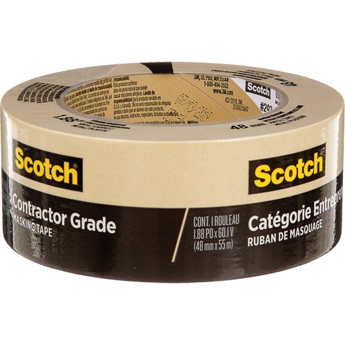 Scotch&reg; Contractor Grade Masking Tape 2020-48MP, 48 mm (2") x 58 m (190'), Tan Distribution Jean Lapalme