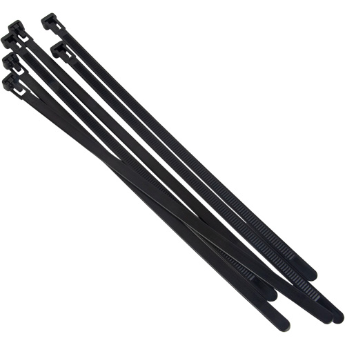 Re-Usable Cable Tie, 14" Long, 50 lbs. Tensile Strength, Black Distribution Jean Lapalme