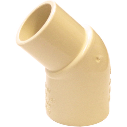 Flowguard Gold 45° Street Elbow Fitting, Spigot x Hub, CPVC, 1/2" Distribution Jean Lapalme