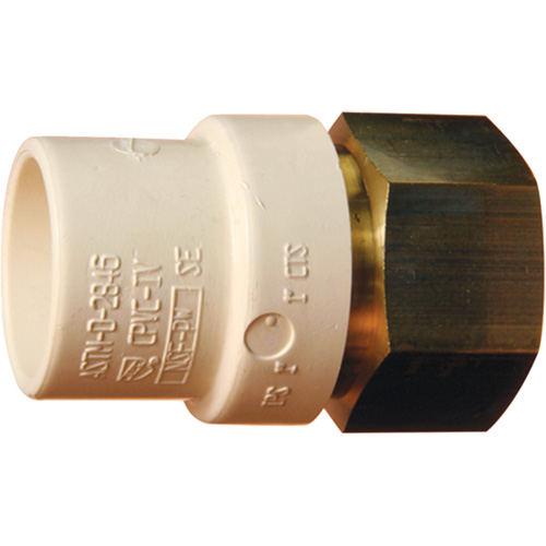 Adaptateur de tuyau filet&eacute;, Noeud x FPT, 1" dia., Laiton/PVC-C Distribution Jean Lapalme