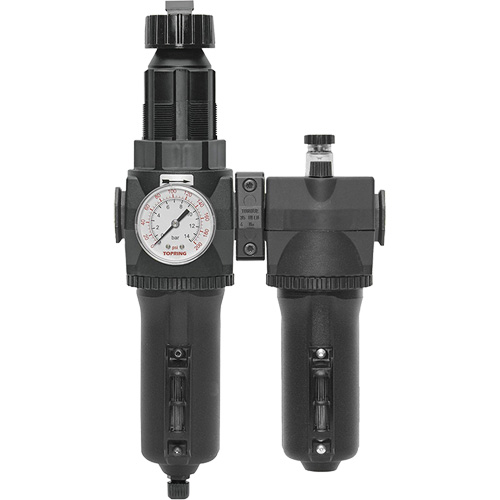 Filtre + r&eacute;gulateur + lubrificateur &agrave; drain manuel avec bol en m&eacute;tal et manom&egrave;tre Modulair 400, 1/2" NPT Distribution Jean Lapalme