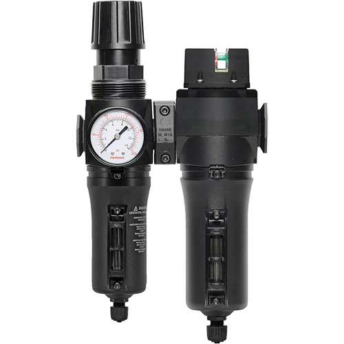 Manual Drain Filter, Regulator & Coalescing Filter with Metal Bowl Modulair 300, 1/4" NPT, 250 PSI, 5.1 fl. oz. Capacity Distribution Jean Lapalme