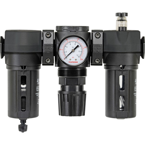 Filtre, d&eacute;tendeur & lubrificateur Modulair 200 avec drain manuel & bol standard, 3/8" NPTF Distribution Jean Lapalme