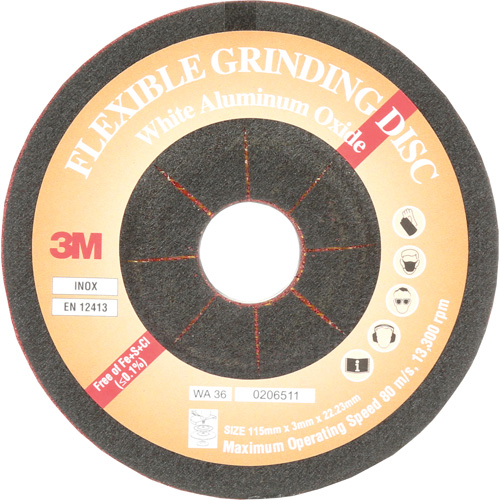 Disque de meulage flexible, 4-5/8", Oxyde d'aluminium, 22 mm, Type WA Distribution Jean Lapalme